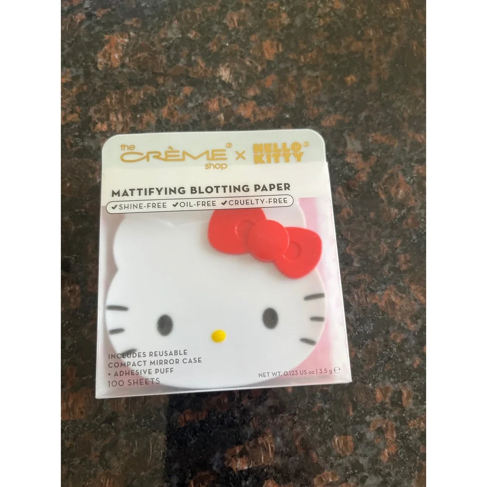 The Creme Shop Hello Kitty Mattifying Blotting Paper 100 Sheets Mirror Case NEW